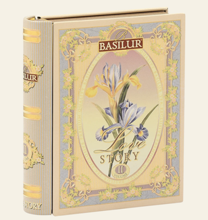 'BASILUR' Love Story II - Mini Tea Book - Almond and Rose Black and Green Tea - 5 Pyramid Tea Bags