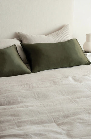 Bianca Lorenne Silk Pillowcase - Olive
