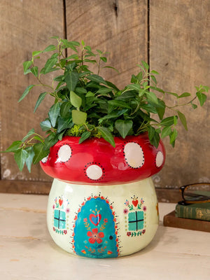 Natural Life So Cute Ceramic Planter - Mushroom