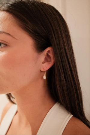 ZAFINO Talia Thread Pearl Earring - Gold