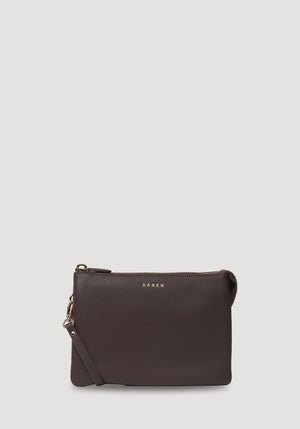 SABEN SS26 Tilly's Big Sis Crossbody - Cacao dark Brown leather clutch bag
