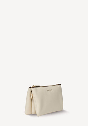 SABEN SS26 Tilly Crossbody - Quartz off-white leather wristlet clutch Bag