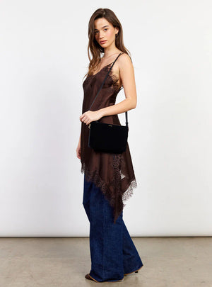 SABEN Tilly's Big Sis Crossbody - Black Suede Black clutch bag