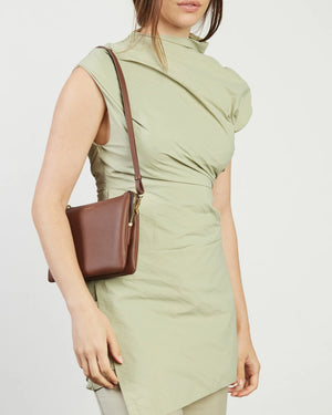 SABEN Tilly's Big Sis Crossbody - Umber Brown leather clutch bag