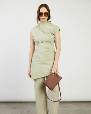 SABEN Tilly's Big Sis Crossbody - Umber Brown leather clutch bag