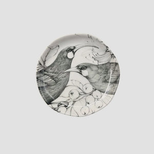 KATY HAYWARD Trinket Dish - Our Sacred Huia - Huia Decorative plate with black and white bird design