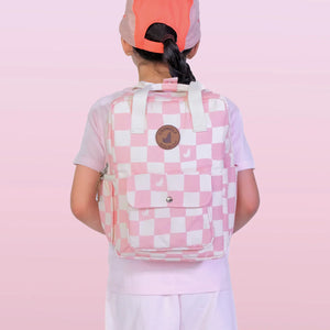 Crywolf MINI BACKPACK Pink Check Pink and white checkered bag