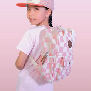 Crywolf MINI BACKPACK Pink Check Pink and white checkered bag