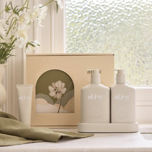 al.ive body Wash & Lotion Duo + Hand Cream Gift Set - Sea Cotton & Coconut