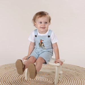 Little Bee by Dimples Cotton Overalls - Blue