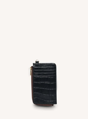 SABEN Winona Card Holder - Black Croc