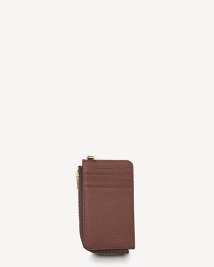 Saben Winona Card Holder - Umber brown leather