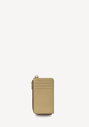 SABEN SS26 Winona Card Holder - Willow beige leather wallet
