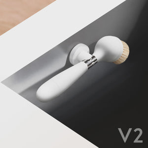Yeseco V2 | Handle With Suction Stand - White dish brush
