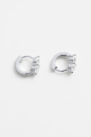 ZAFINO 7795 Zoe Huggie - Silver