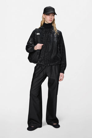 RAINS String W Jacket AMP Black hooded jacket