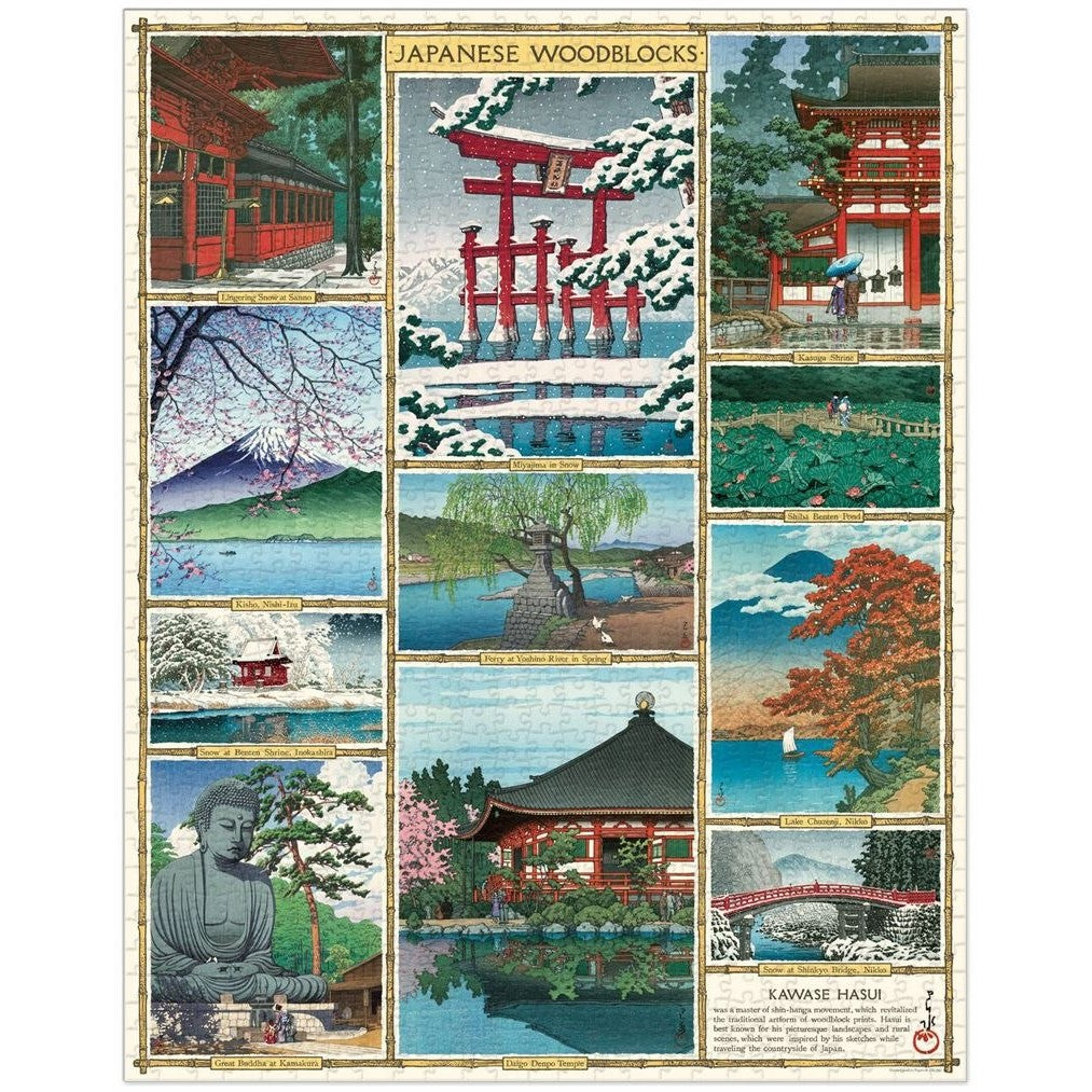 Cavallini Japanese Woodblocks 1000pc Vintage Puzzle