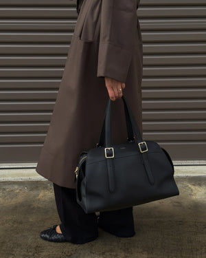 Saben Adler Shoulder Bag - Black Pebble Leather