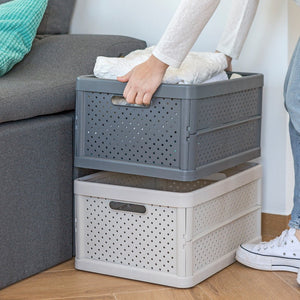 Compact Folding Crate - Charcoal Black