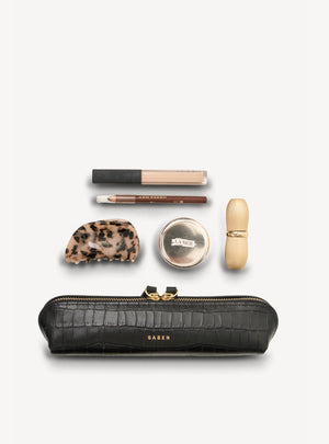 SABEN Tali Pencil Case- Black Croc