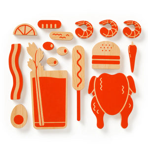 Brass Monkey (Over) Loaded Bloody Mary Balance Game Orange box of 'The Loaded Bloody Mary' wooden