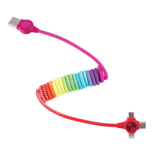 isGift Spring 3 in 1 Charging Cable CDU 12pcs Multi-Coloured 120cm