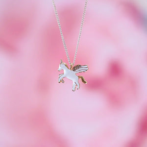 Flying Unicorn Necklace Unicorn necklace on a display card with 'Lauren Hinkley Australia'
