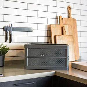 Compact Folding Crate - Charcoal Black