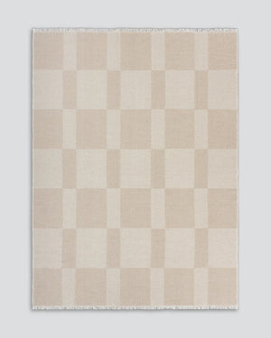 BAYA Winton Throw - Neutral 130 x 170cm Wool Cotton Mixed Blanket NZ