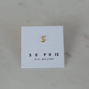Gold Little Letter Stud (Single)