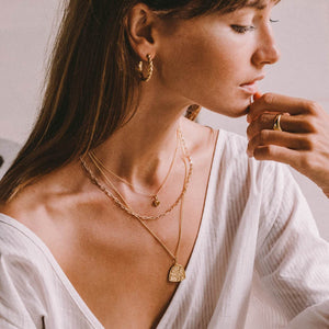 Gold Long Beach Link Chain Necklace