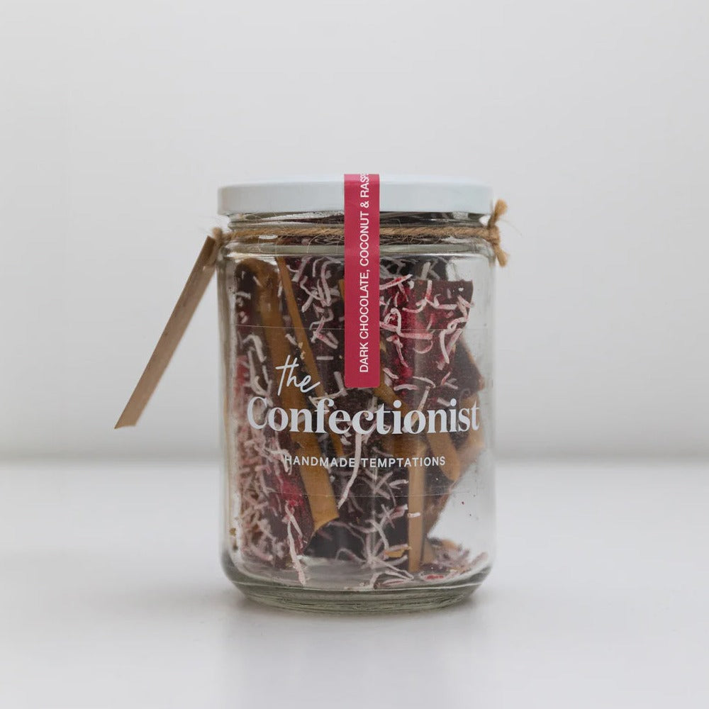Dark Chocolate, Coconut & Rasberry Toffee - The Confectionist