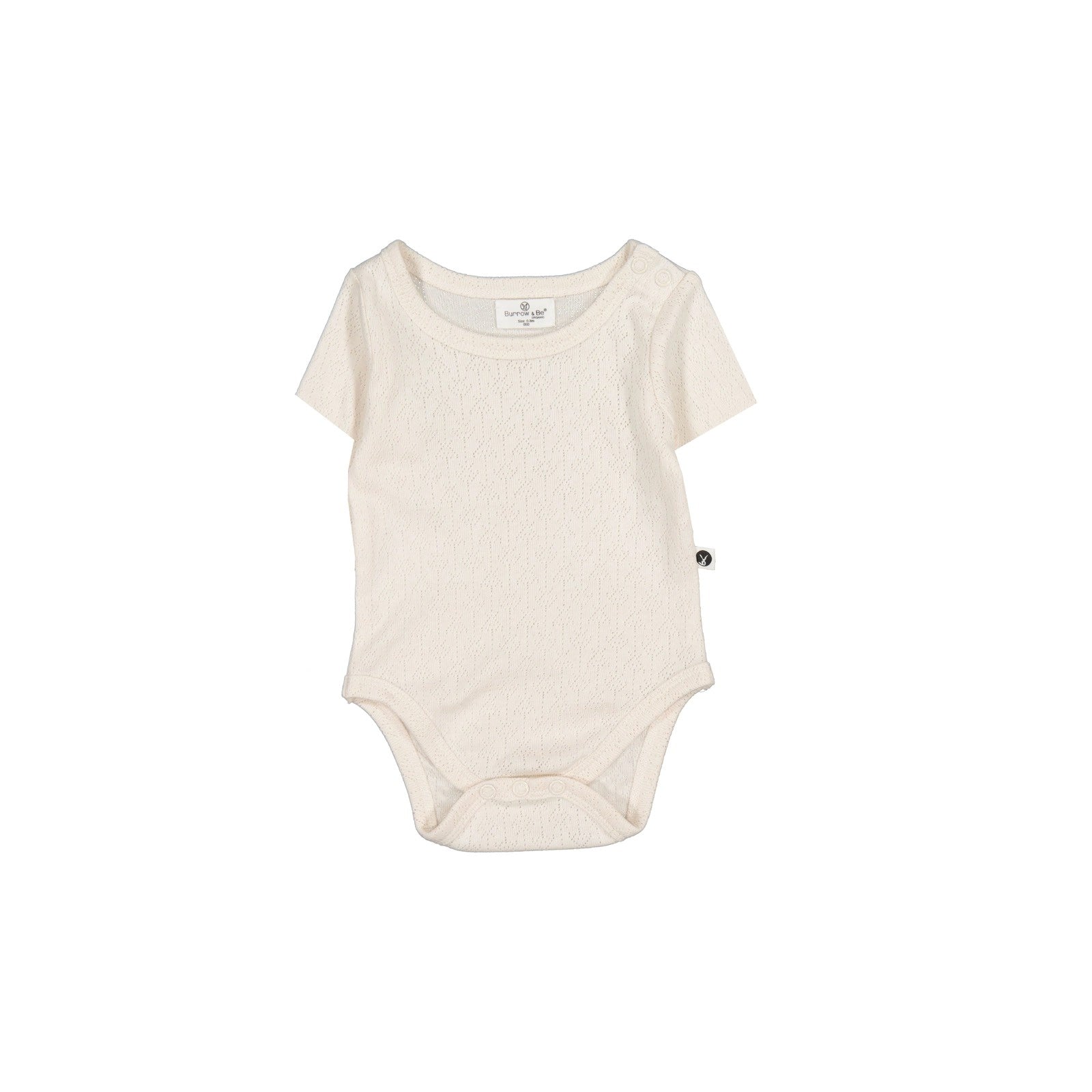 Burrow + Be Pointelle Short Sleeve Natural Body Suit