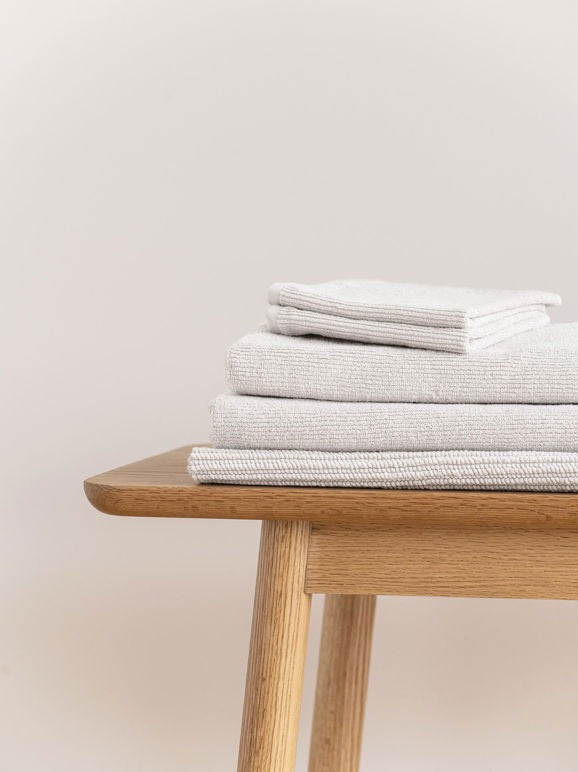 Citta White Ribbed Towel Range