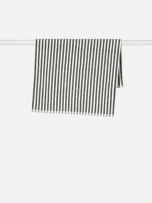 Wide Stripe Towel Range - Olive