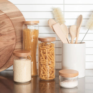 Glass Storage Jar w Wooden Lid