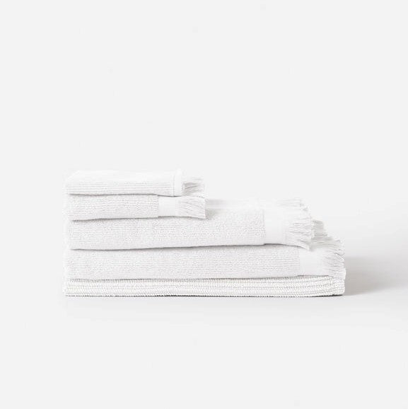 Citta White Ribbed Towel Range