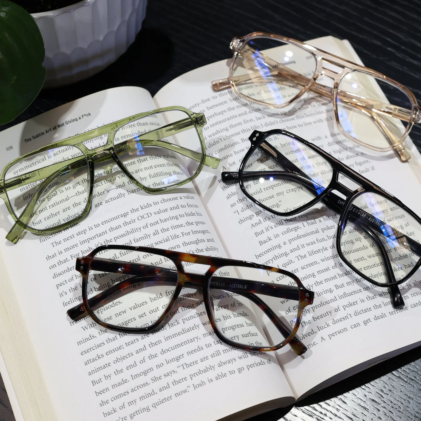 Captivated Eyewear Anti-Blue Reading Glasses - Jordan Black