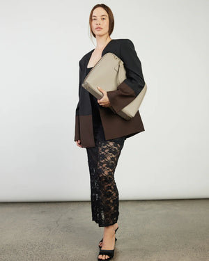 SABEN Parker Briefcase - Dove light grey leather bag