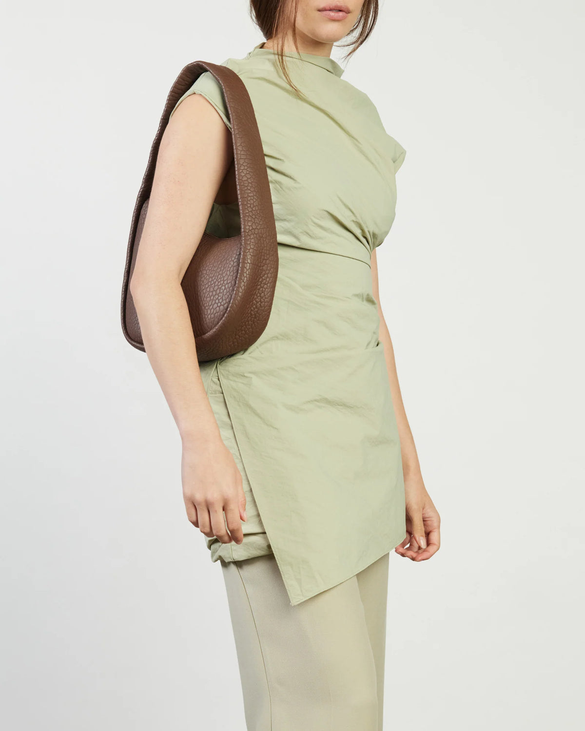 Saben Harper Shoulder Bag - Umber Bubble Brown leather handbag