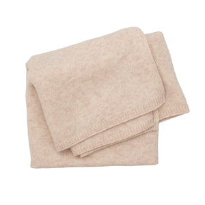 Burrow & Be 100% Wool Knit Baby Blanket - Ecru Blush Pink
