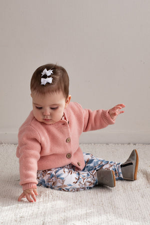 Burrow & Be 100% Wool Cardigan - Carnation Pink