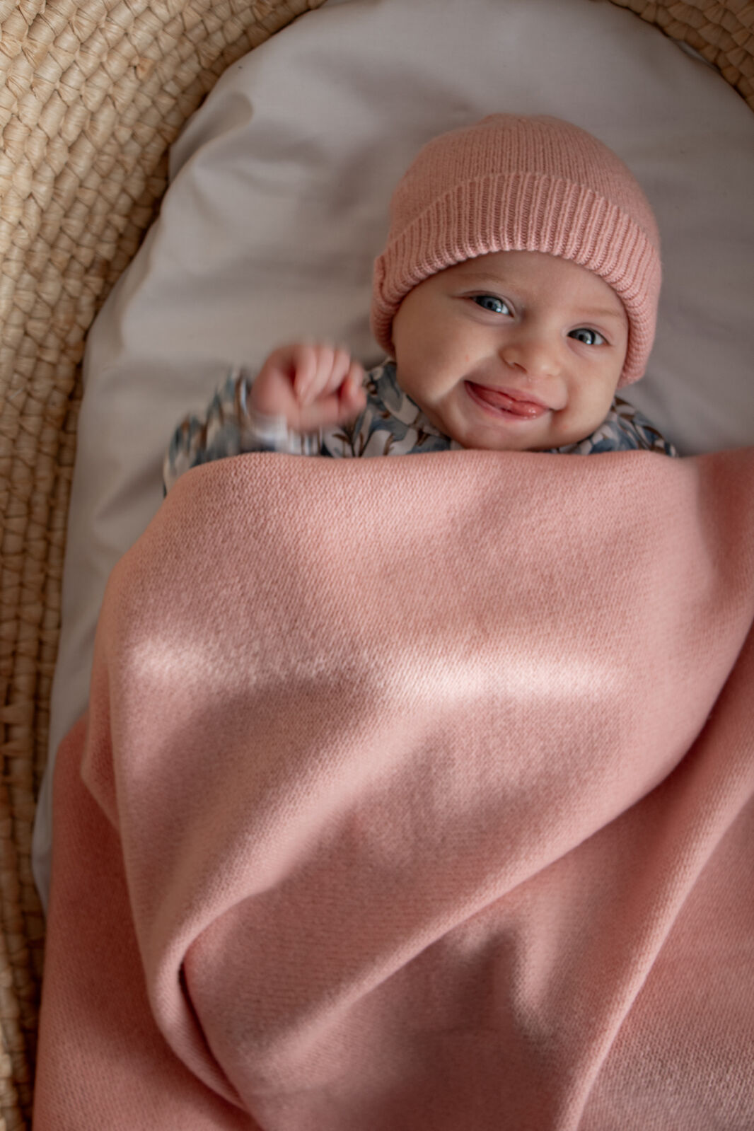 Burrow & Be 100% Wool Knit Baby Blanket - Carnation