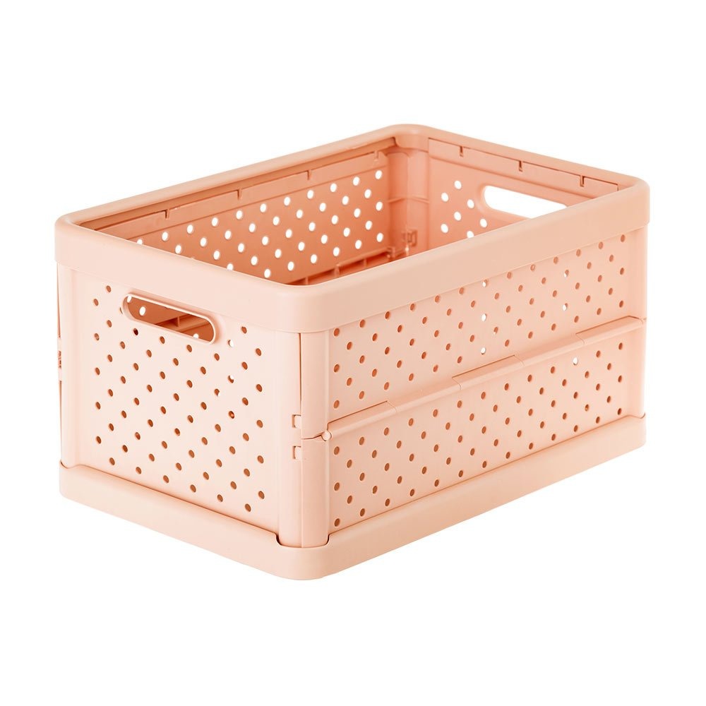 Compact Folding Crate - Peach Pink