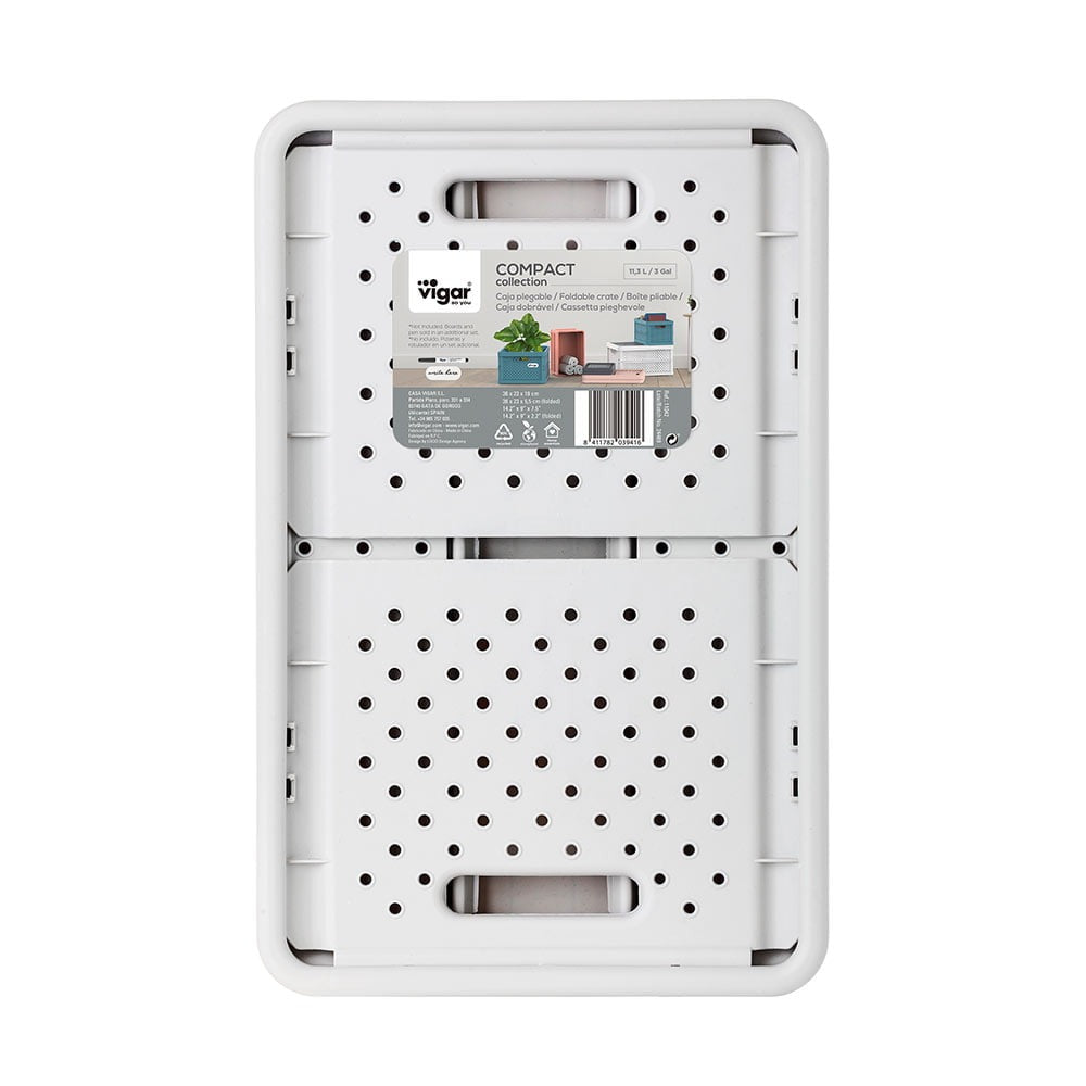 Compact Folding Crate - Sand White