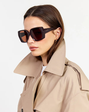 SABEN Remi Sunglasses - Espresso Sunglasses with a brown lens and black frame