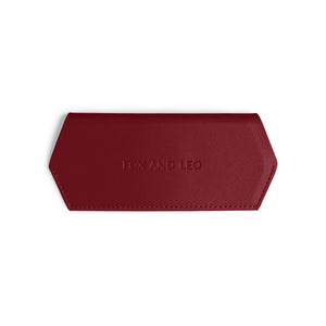 Fox and Leo glasses case - Burgundy Red