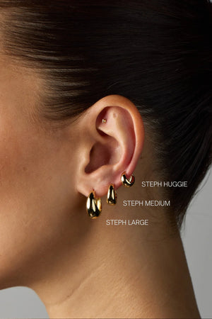 Zafino Australia Steph Hoop Essential Earrings Medium - Gold