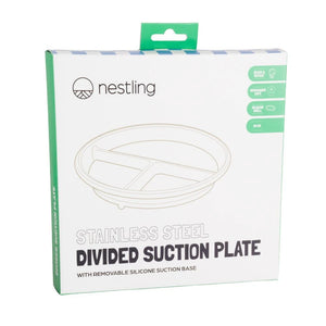 Nestling Stainless Divided Suction Plate 20cm - Oat