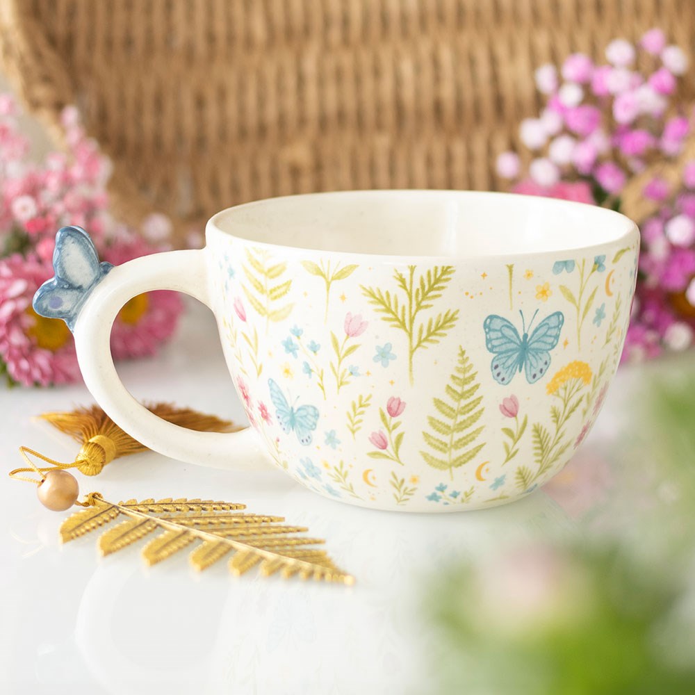 Luna Bloom Teacup with Butterfly